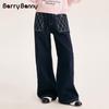 BARRY BANNY Girls' Loose Wide-Leg Denim Pants