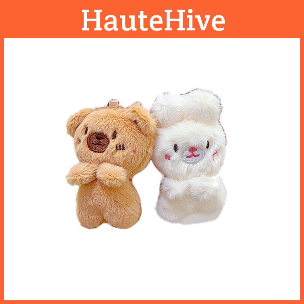 Rabbit Bear Plush Animal Keychain Set With Soft Fur For Kids And Collectors