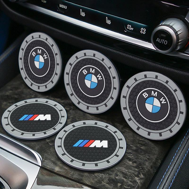 2Pcs For Bmw M Performance E46 E90 E60 F30 F10 E39 F20 Silica Gel Car Coasters Water Cup Anti-slip Pad Auto Interior Accessories AZ7