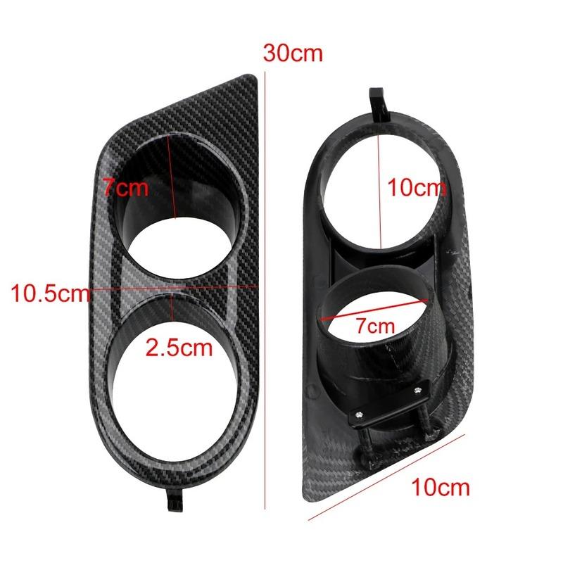 2X Front Bumper Fog Light Cover For BMW E46 M3 2001 2002 2003 2004 2005 2006 Car Dual Hole Surround Air Duct Grille Racing style
