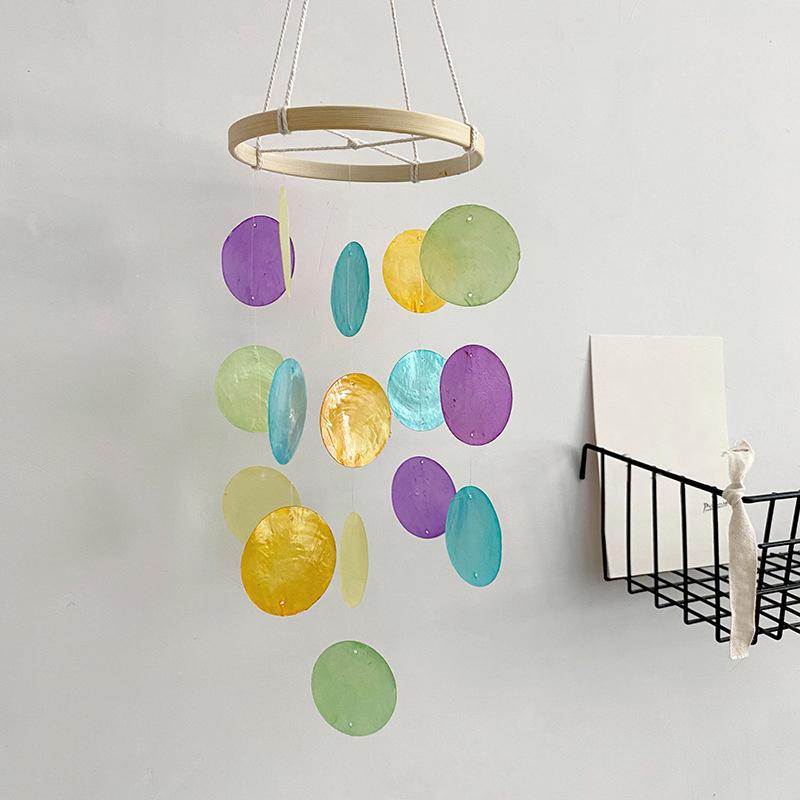 Цветная натуральная ракушка, перезвон ветра, мечта, подоконник, украшение для балкона