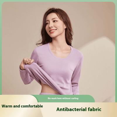 Новый осенне-зимний кашемировый шелковый термокостюм с круглым вырезом в полоску, термобелье для мужчин и женщин, модели нижнего белья