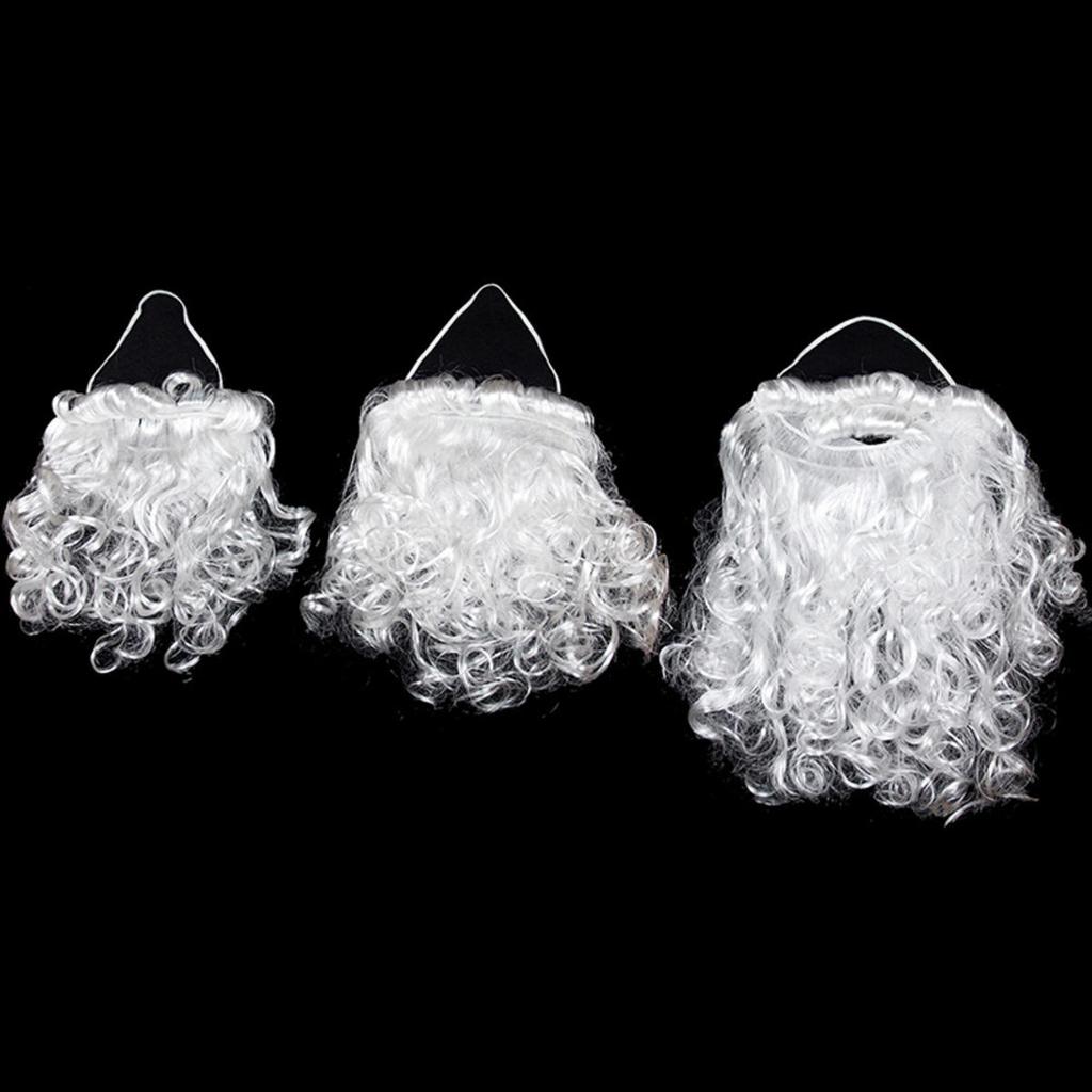 Борода Санта-Клауса Кудрявая Пушистая Костюм Взрослые/Дети Рождественское Выступление Санта Поддельные Белые Усы Руль для Косплей Вечеринки