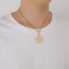European and American Hip-hop Necklace, Three-layer Five-pointed Star Copper Inlaid Zircon Couple Pendant Neck Chain, Hipster Street Pendant.