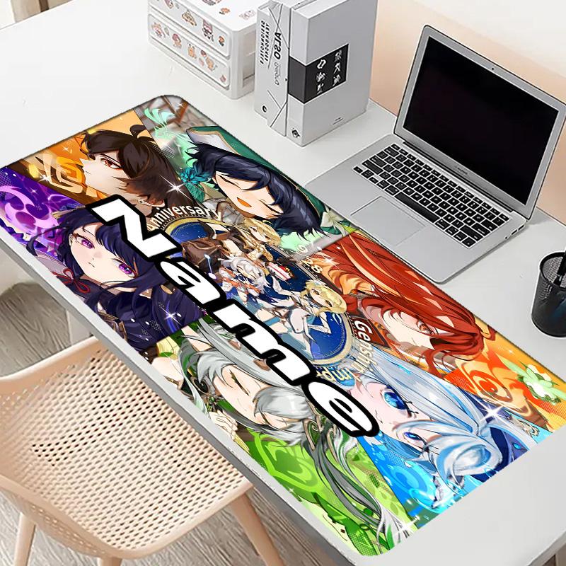 Custom Name Personalized Genshin Impact Pattern Mousepad, Laptop PC Desk Mat, Decorative Desk Mat for Home Keyboard Pad Gift
