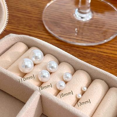 Vogue Simple Ear Jewelry Корейские очаровательные серьги для женщин Круглые жемчужные серьги Серьги-гвоздики