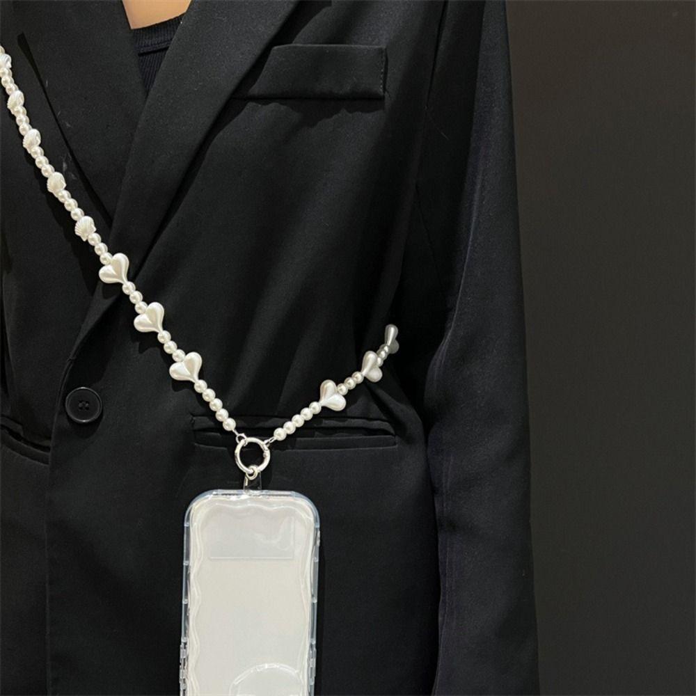Long Long Crossbody Phone Chain Sweet Beads Phone Strap Phone Case Decor Cellphone Lanyard Girls