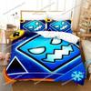 Новый Комплект Постельного Белья Geometry Dash Односпальный Полуторный Полный Евро Кинг Сайз Комплект Постельного Белья для Взрослых Детей Спальни Пододеяльник Комплекты 3D Печать Игра Аниме