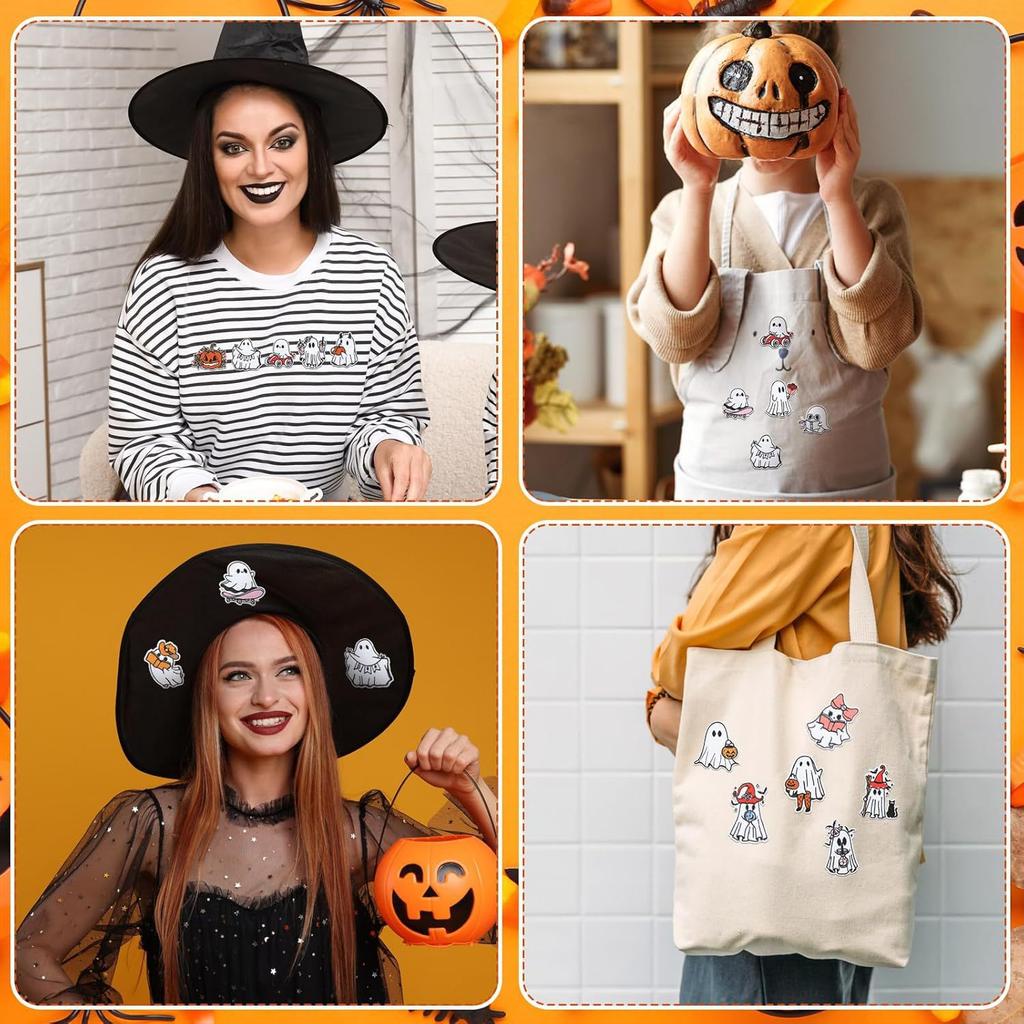 Halloween Cat Ghost Embroidery Cloth Sticker Holiday Decoration Flowers Witch Embroidery Chapter A Piao Bicycle Patch Sticker