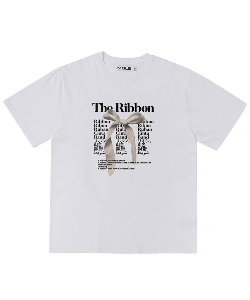 MATCHGLOBE Свободная футболка с принтом 'The Ribbon' (белый)