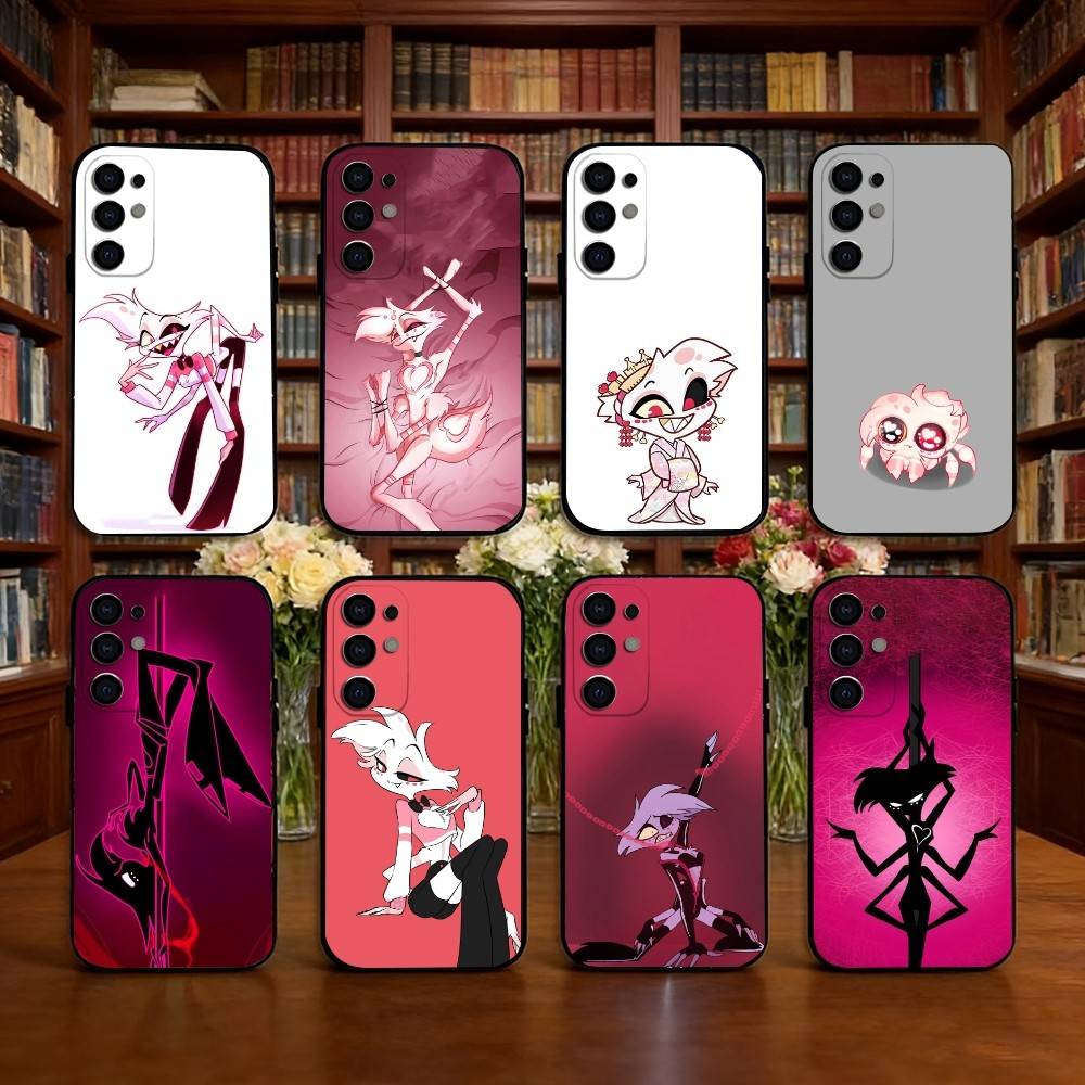 H-Hazbin Hotel A-Angel Dust Чехол для телефона Черный Силиконовый Мягкий Для Samsung S25,S24,S21,S22,S23,S30,Ultra,S20,Plus,Fe,Lite