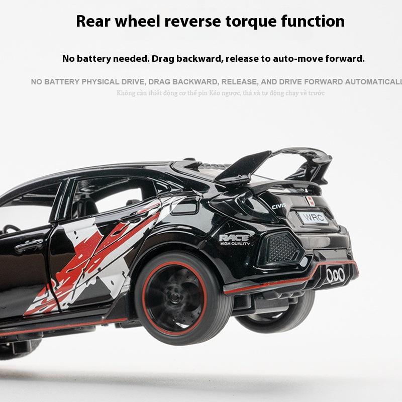1/32 Honda Civic Type-R Alloy Model, Exquisite Desktop Ornament, The Best Collectible for Car Model Enthusiasts, Halloween Gift