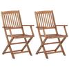 Outdoor Folding Chairs - Solid Acacia Wood - Brown - Contemporary