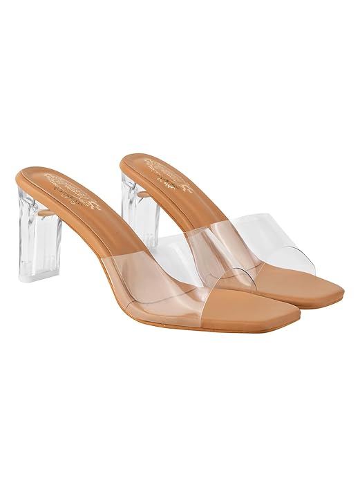 Shoetopia Прозрачные Детализированные Туфли на Каблуке Повседневная и Вечерняя Обувь для Женщин и Девочек