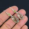 Faceted Green Amethyst Peridot Gemstone Earrings, Solid 925 Sterling Silver, Handmade Jewelry Drop Dangle Earrings For Valentine's Day Gift