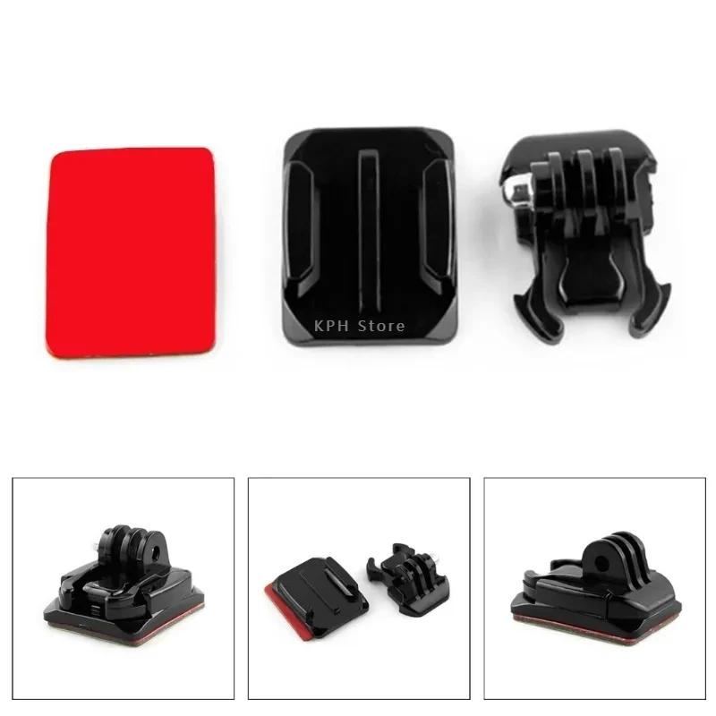 For DJI Action 4 Insta360 Ace Adhesive Sticker Mounts Helmet Flat Curved-Helmet Attachment Adhesive Buckle Mount for Gopro 12 11