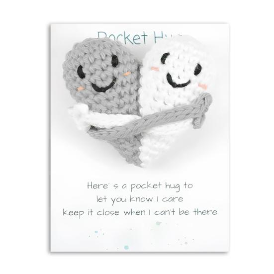 Вязаные крючком карманные сердечки Два обнимающихся сердца Вязаные крючком карманные обнимающиеся сердечки ручной работы