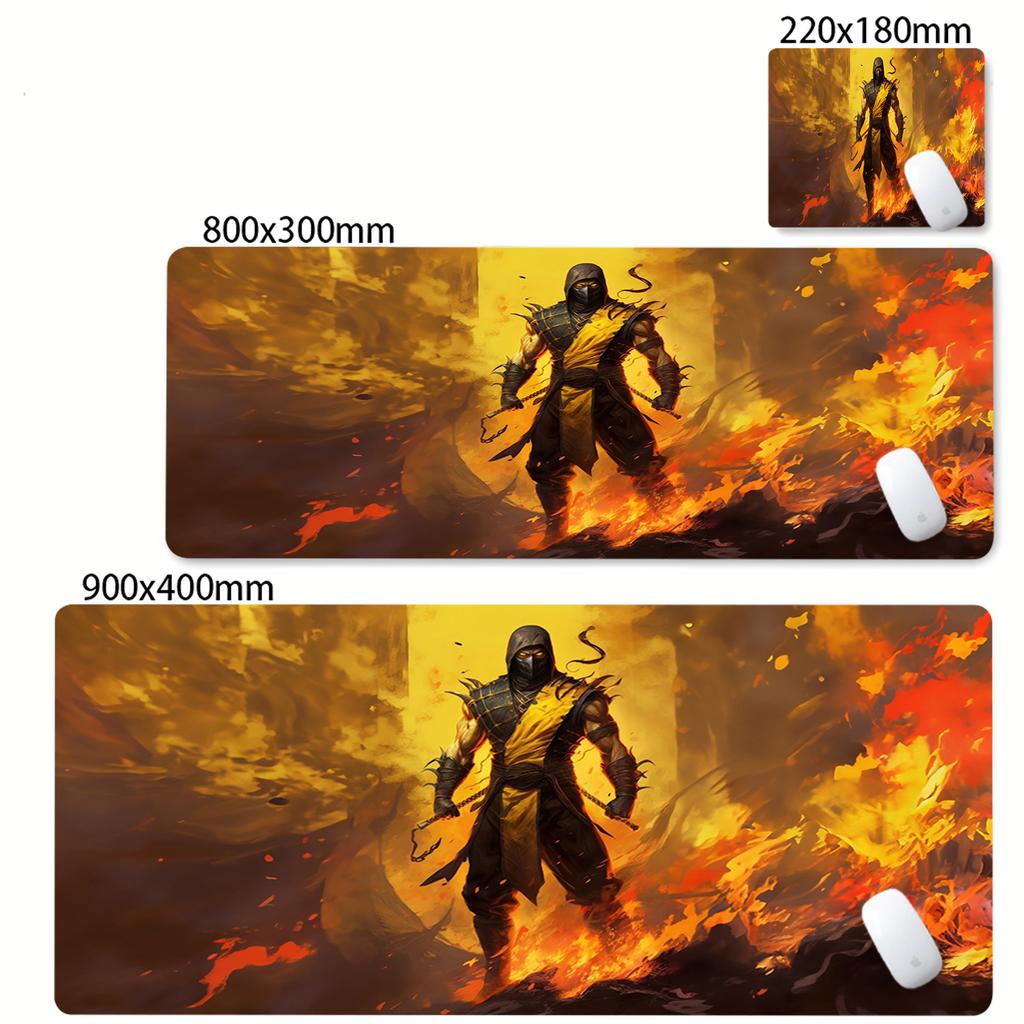 XXL Mortal Kombat Cool Art Pattern Mouse Pad Extended Gaming Mousepad NonSlip Rubber Base Cloth Desktop Mat for Game Room Decor