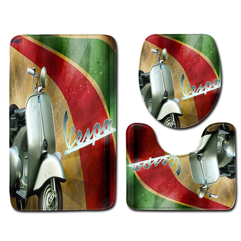 Креативный Ретро Ванная Туалет Три Предмета Комбинация Напольных Ковриков Бытовой Дверной Коврик Кухонный Впитывающий Нескользящий Ковер