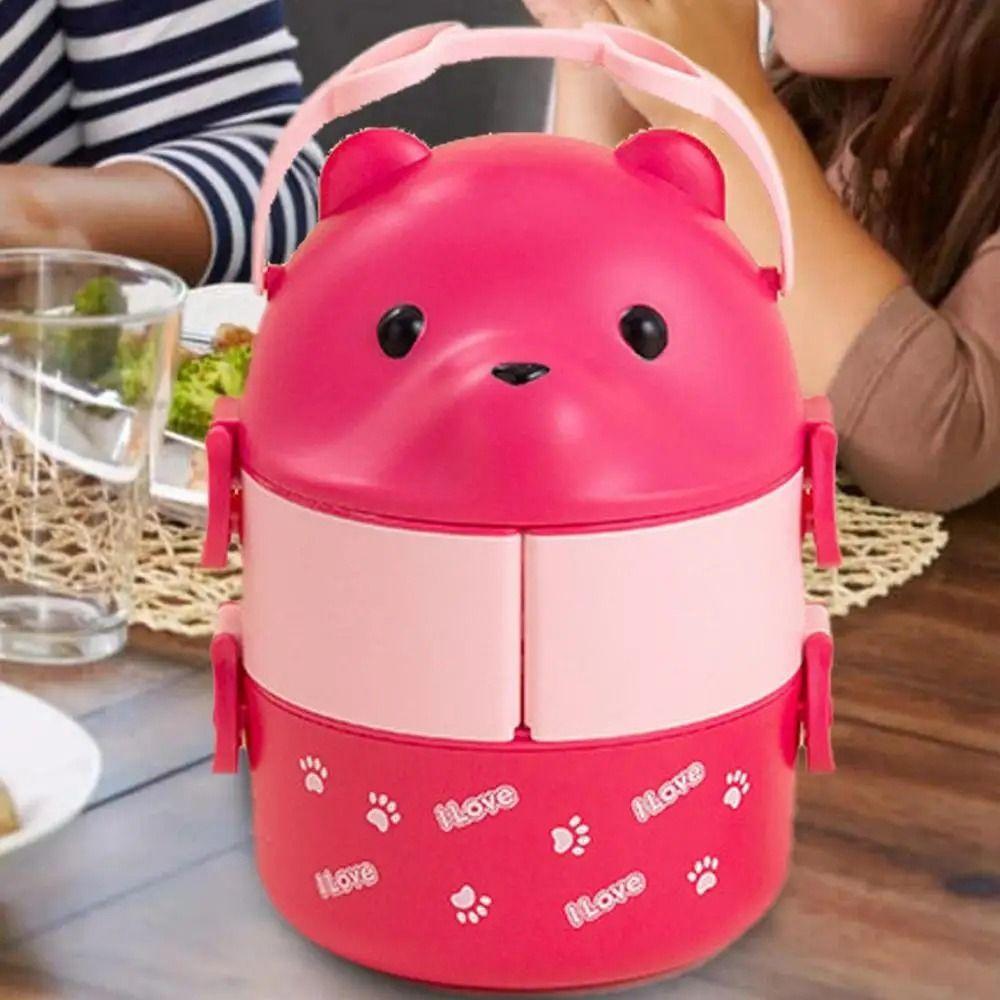 1Pcs Eyeglass Bear Thermal Bento Box Children Food Storage Container New Lunch Box