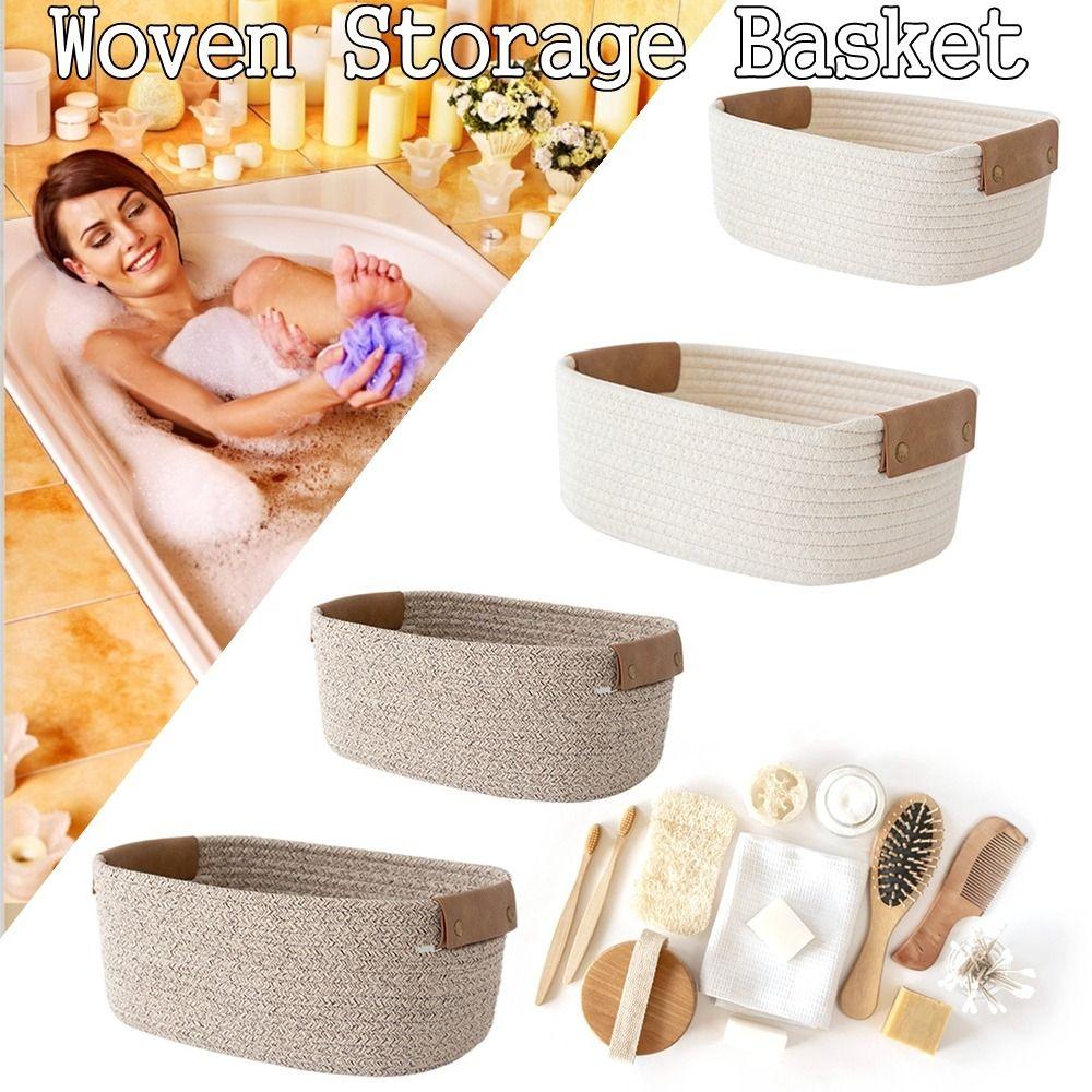 Desk Organizer for Nursery Laundry Woven Storage Basket Storage Basket Cotton Rope Storage Baskets