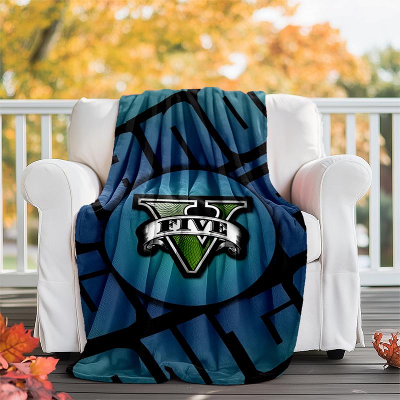 GTA Flannel Blanket Soft All-Season Throw, Design for Camping, Car Travel, Hiking Sofa, Bed, Office Perfect Gift for Parties