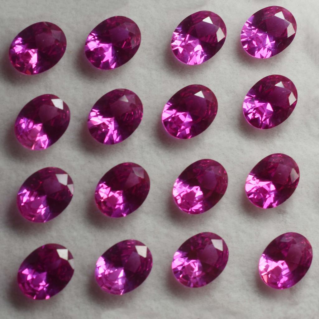 Natural Pink Ruby Loose Gemstone 24 pcs Untreated Oval Cut 8x6 mm for Jewelry Making and Crafts