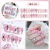 24pcs/set Press On Nails A Variety of Handmade Nail Art Butterfly Flower Wear Finished Nail Stickers Large Diamond Glitter Nail Stickers
