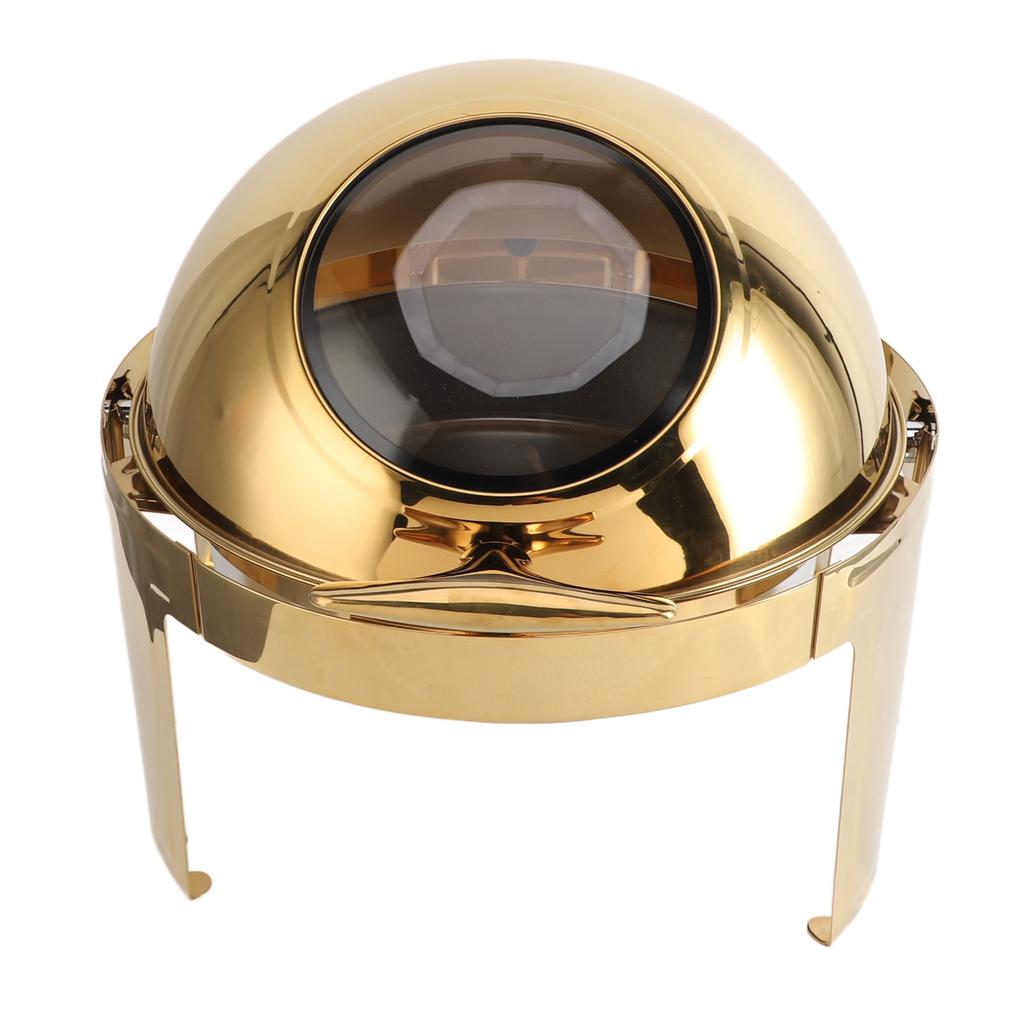 Набор для буфета с подогревом 6 л из нержавеющей стали с подогревом на спирту, круглый, для кейтеринга, с поддоном для еды