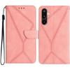 For Samsung Galaxy M36 5G Case Skin Touch Lines Imprinted PU Leather Flip Phone Cover