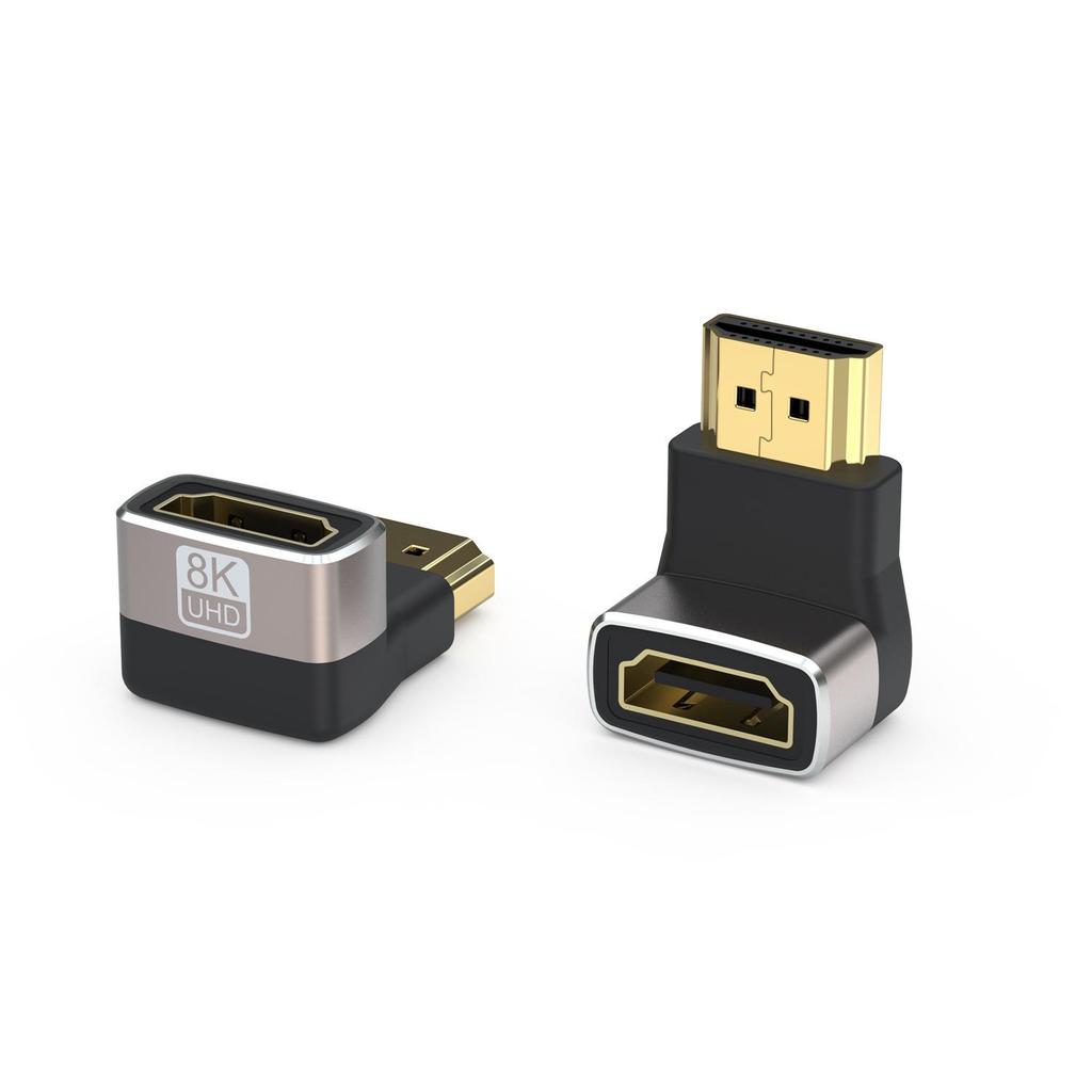 Адаптер HDMI 2.1 под прямым углом для телевизоров, компьютеров и проекторов, алюминиевый сплав