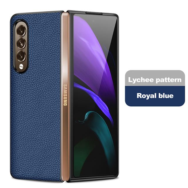 Кожаный складной чехол-экран для Samsung Galaxy Z Fold 2 3 4 5g, чехол для телефона с крестообразным рисунком, защитный чехол для Samsung