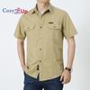 Уютная рубашка с короткими рукавами, чистый хлопок, тонкая мужская повседневная рубашка оверсайз, свободный топ