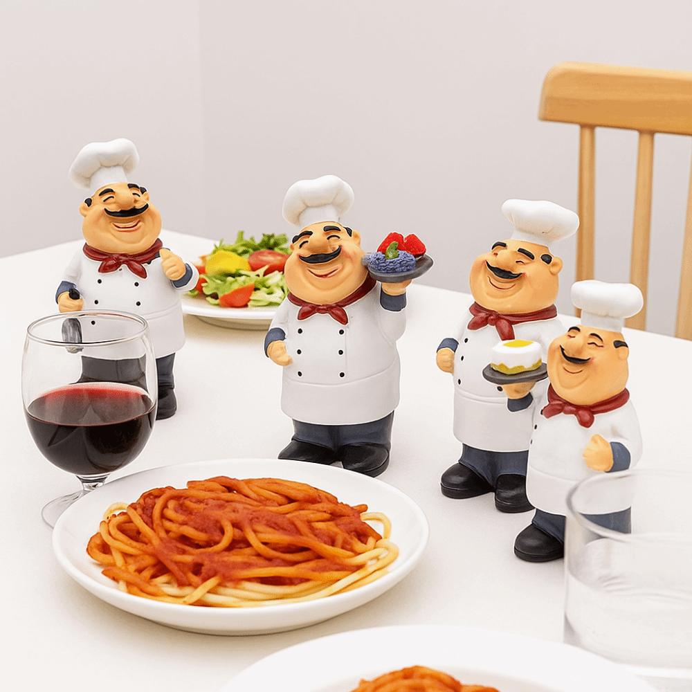 Simulated Rustic Bakery Chef Resin Statue Handicraft Chef Resin Figurines Balcony Garden Supplies