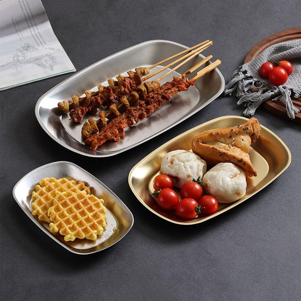 Portable Dessert Salad Plate Smooth Edge Food Serving Tray Picnic Dinner Plate Outdoor Picnic