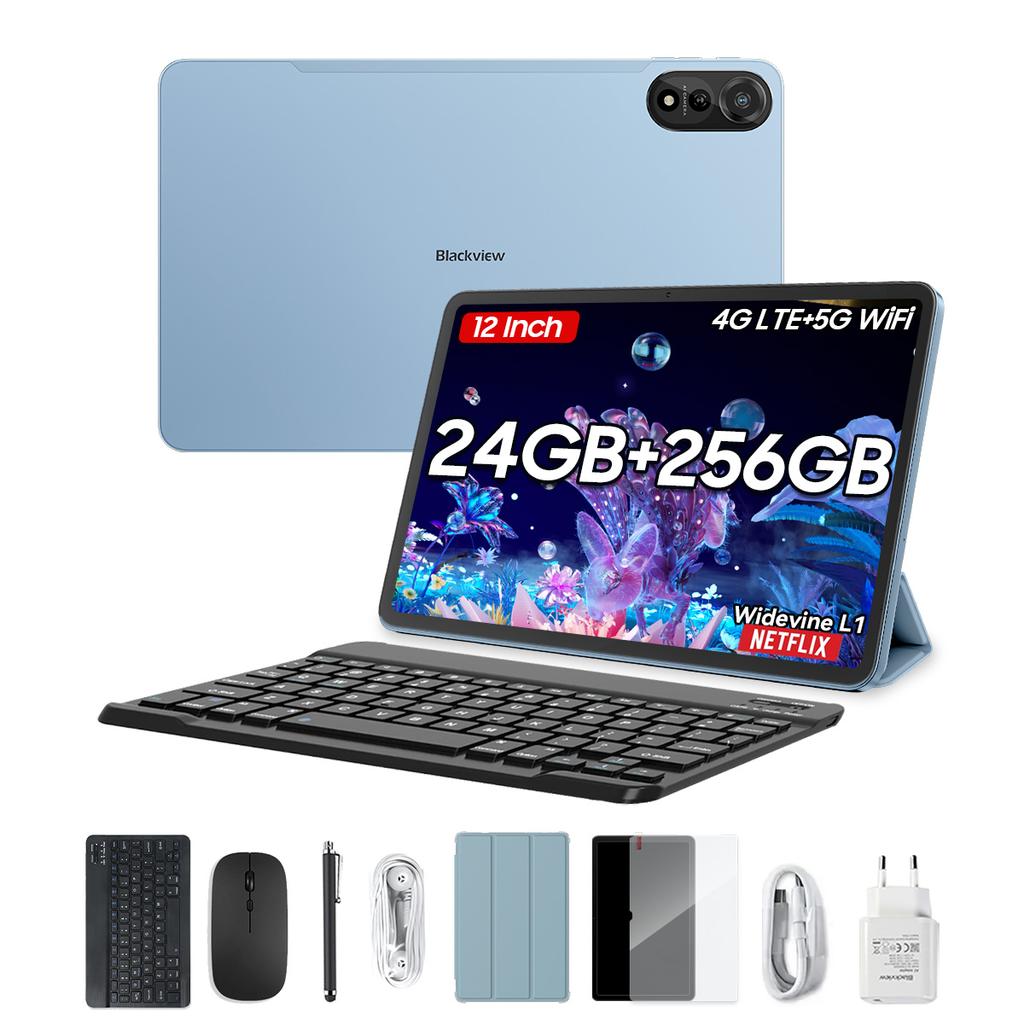 Blackview Планшет MEGA 2 Android 15 4G 12 дюймов 24 ГБ/36 ГБ ОЗУ 256 ГБ ПЗУ Widevine L1