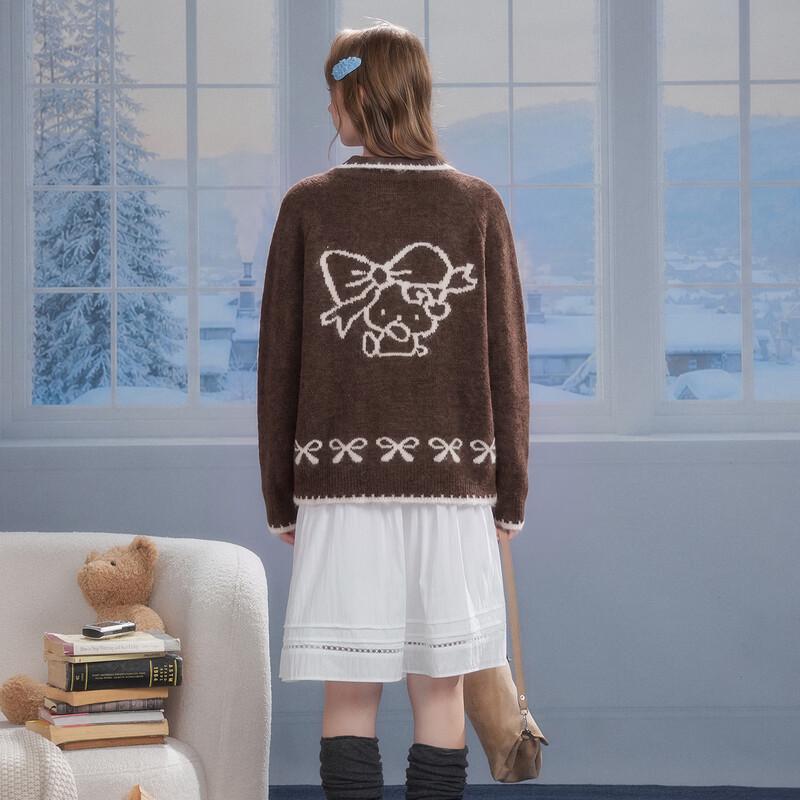 unifree Женский кардиган с узором Fair Isle и бантом