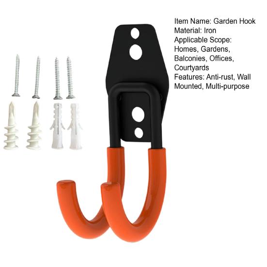 Крючок для хранения Антикоррозийный съемный держатель садового шланга Настенный высокопрочный металлический крючок-вешалка Многоцелевой держатель для хранения водопроводных труб Лестницы