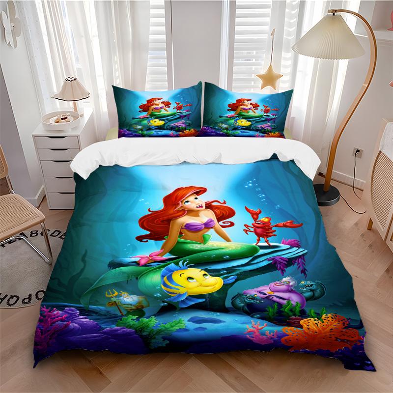 Underwater Mermaid Adventure Print 3Pcs Bedding Setduvet Cover With 2 Bedropillowcase Home Birthday Gift