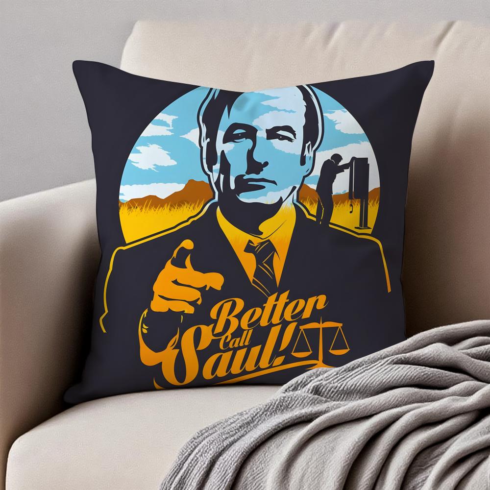 Crime American TV BBetter Call Saul Cushion Cover Pillowcase Antidustmite Invisible Zipper Short Plush Sofa Cushion
