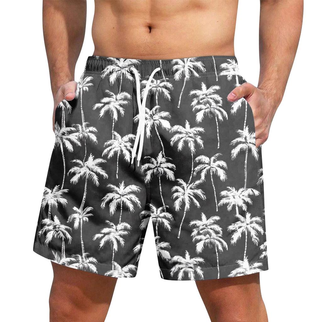 Men's Fashion Printed Elastic Waist Casual Yoga Pants Beach Shorts