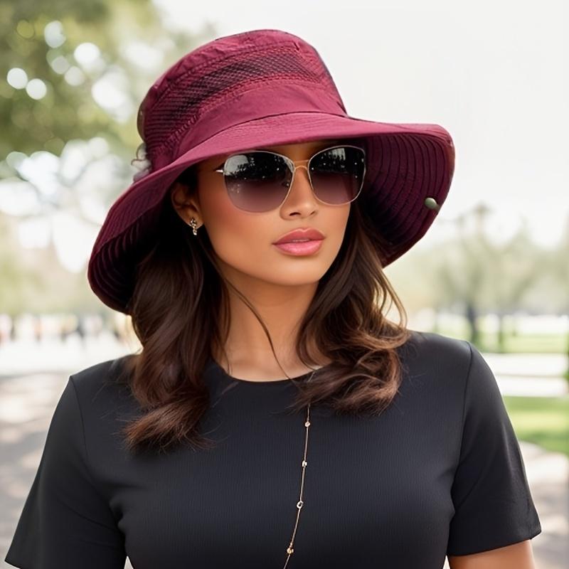 Летние солнцезащитные шляпы для женщин, дышащая уличная шляпа с защитой от ультрафиолета, легкие пляжные кепки, универсальный аксессуар с регулируемой посадкой