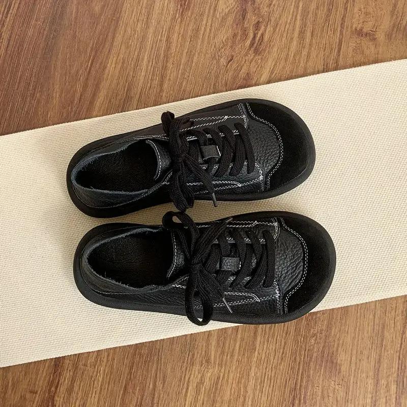 Широкий носок JK Shoes женские кроссовки на шнуровке для девочек Harajuku полутапочки женские мюли из искусственной кожи вулканизированные кроссовки новые