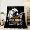 Harley Davidson Eagle Design Blanket, Flannel blanket for bedroom, living room, sofa, and nap sofas.