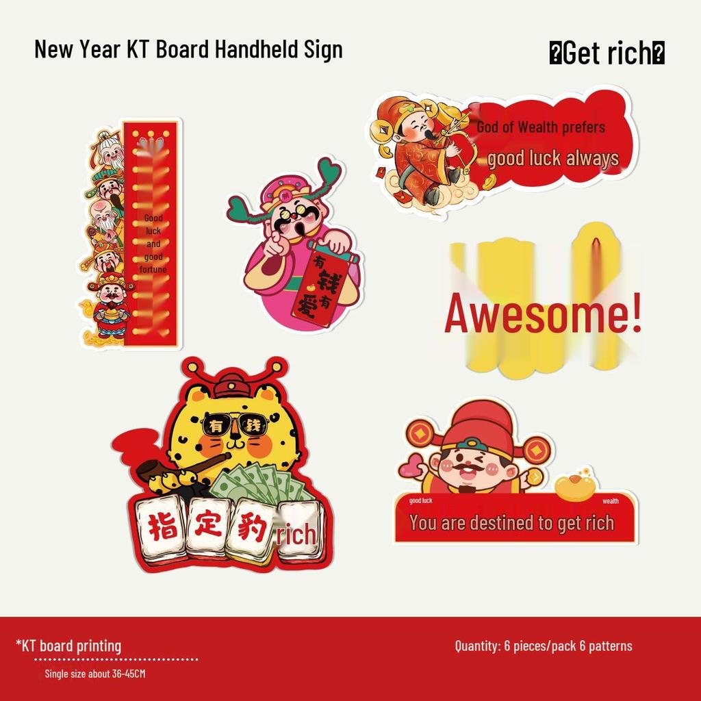Xianci 2026 Year of the Horse New Year Photo Props: Handheld Sign for Company Events & Team Building