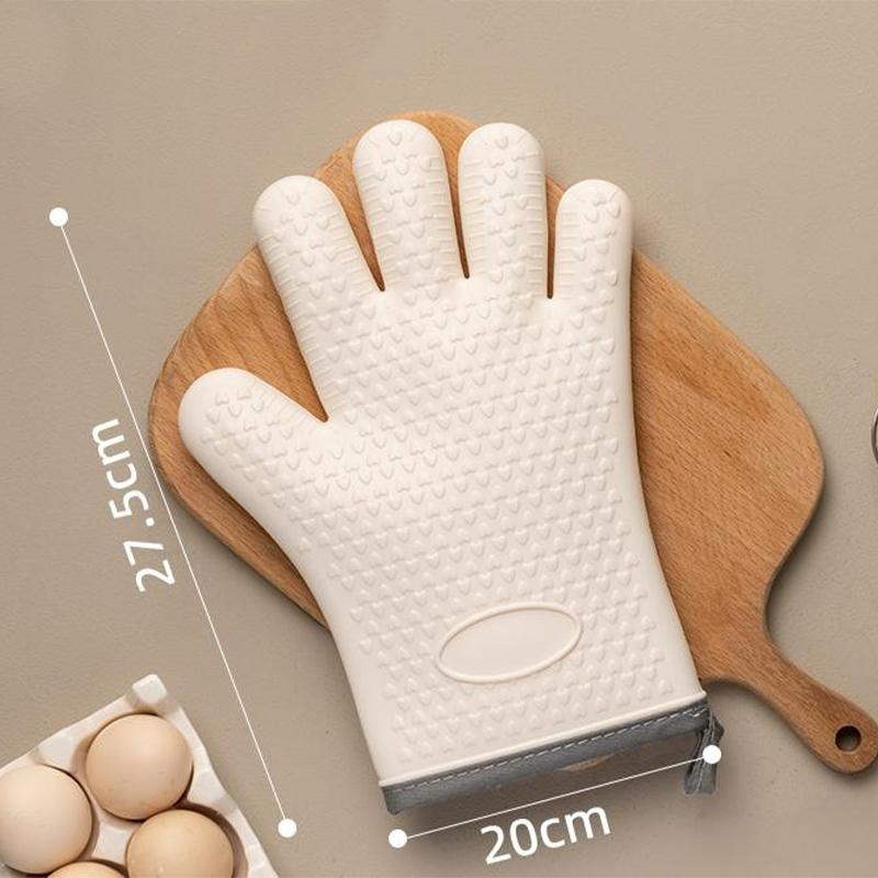 Толстые силиконовые термостойкие перчатки, устойчивые к высоким температурам, кухонные перчатки для духовки, микроволновой печи, противоскользящие, легко моются