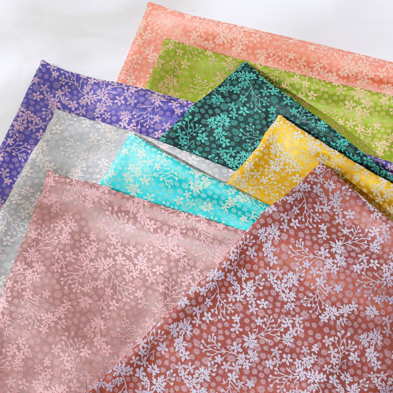 Dark pattern butterfly flower small fresh jacquard fabric imitation acetate Tencel women's cheongsam dress boy Loaded with jacqu