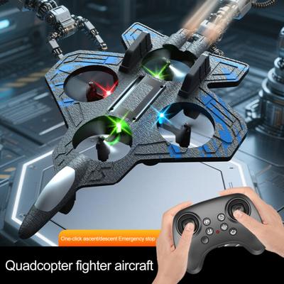Игрушечный самолет на радиоуправлении, трюковое вращение на 360 градусов, светодиодные огни, ударопрочный истребитель на радиоуправлении