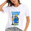 Хлопковая футболка Cleaning Master Wounisex, Премиальная печать из чистого хлопка, Прочная, Повседневная и модная, Футболка с графикой 'Cleaning Expert', Оригинальный дизайн, Комфорт