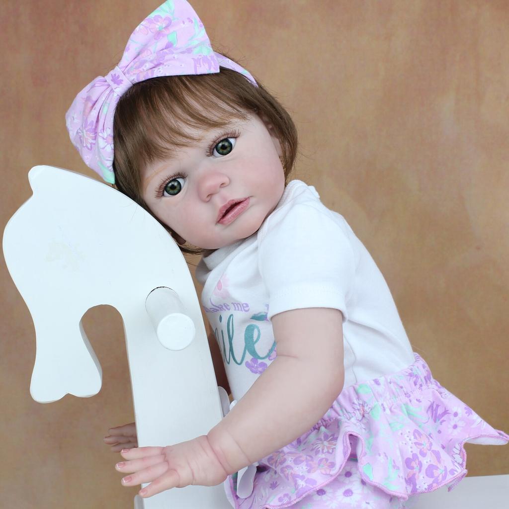 BZDOLL 60 см 3D-краска кожа мягкая силиконовая кукла реборн для малышей для девочек тканевое тело реалистичное, как настоящая принцесса живая одеваются Bebe